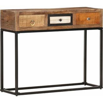 vidaXL Vidaxl - Mesa Consola De Madera Maciza Reciclada Dorado 90x30x75 Cm