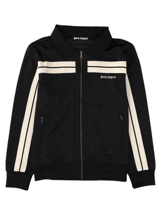 Palm Angels Black Striped Sporty Zip Tracktop Jacket