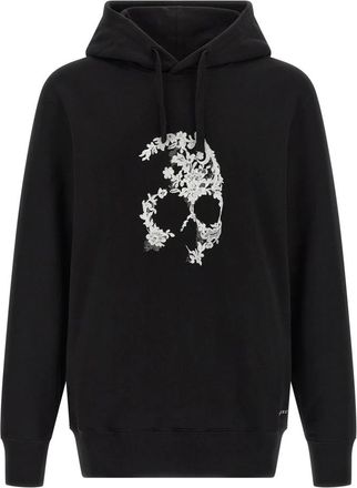 Alexander McQueen Hoodies & sweatvesten, Heren, Zwart, L, Katoen, Lace Skull Hoodie