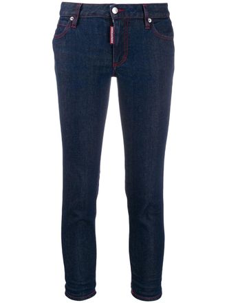 Dsquared2 skinny cropped jeans - women - Polyester/Cotton/Spandex/Elastane/Cotton - 36 - Blue