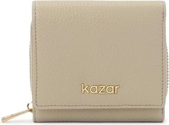 Kazar Lichtgrijze leren portemonnee - Dames - Portefeuilles - Grijs - ONE Size - Leer - Accessoires