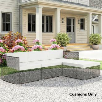 OUTSUNNY Patio Furniture Cushions Water-Repellent in Cream