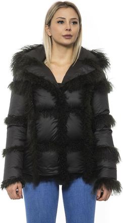 Mr & Mrs Italy Poly Jacket with Lamb Fur Hood for Womens Women