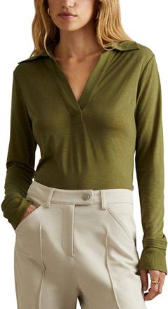 Reiss Nixi Collared Wool-Blend Top