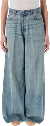 Haikure Blauwe Wide Leg Jeans Vrouwen - Dames - Loose Fit Jeans - Blauw - W26 - Katoen - Jeans