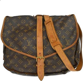Louis Vuitton Saumur Monogram Canvas Brown Canvas Handbag (Pre-Owned)