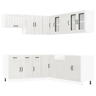 Berkfield Home 11 Piece Kitchen Cabinet Set Lucca Gloss White Engineered Wood