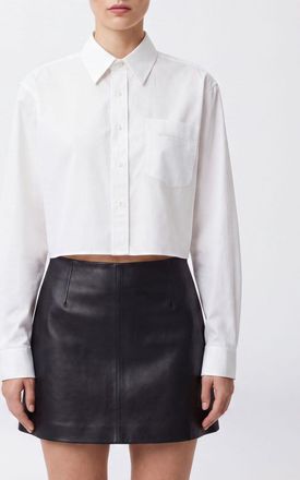 Alexander Wang Camicia a maniche lunghe in cotone stretch con tasche