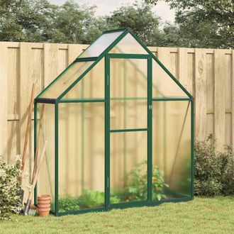 Berkfield Home Greenhouse with Base Frame Green 169x58x195 cm Aluminium | Size: 169 x 58 x 195 cm