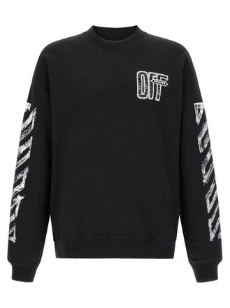 Off-white Black Graphic Crew Neck Sweatshirt
