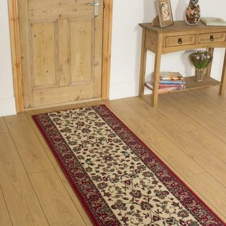 Runrug Hallway Carpet Runner Rug - Soft & Comfy, 9mm - Traditional in Cream | Size: 80 cm x 360 cm