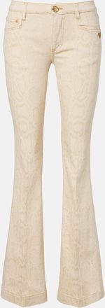 Roberto Cavalli Snake-print flared jeans