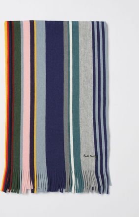 Paul Smith Sciarpa Paul Smith in lana merino a righe multicolor