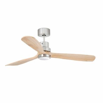 Netlighting Lantau Led Matt Nickel Pine Ceiling Fan With DC Motor in Grey