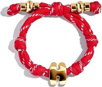 BaubleBar Knotty Initial Bracelet in Red H at Nordstrom