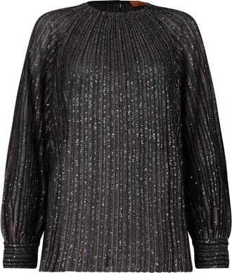 Missoni Paillet Gestreepte Blouse - Dames - Ronde hals truien - Veelkleurig - XS - Pailletten - Truien & Vesten