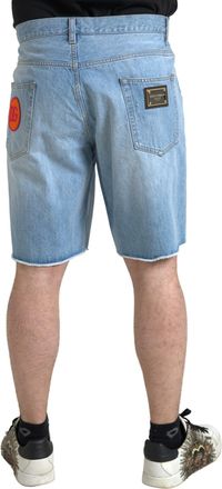 Dolce & Gabbana Light Blue Cotton Men Bermuda Denim Shorts