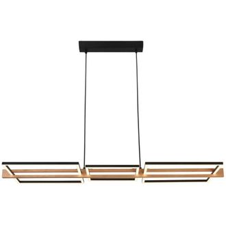 Briloner Moldura Lampada a sospensione led, decorazione in legno, dimmerabile, bianco caldo, nero - Briloner