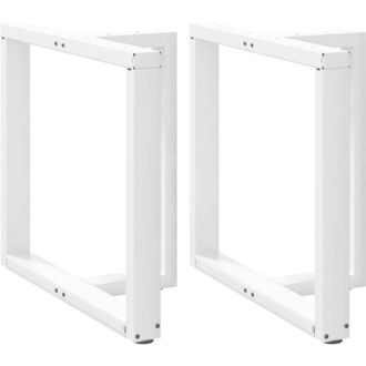 vidaXL Patas Para Mesa De Comedor En Forma De T (2 Unidades), Color Blanco, 80 X 35 X (72-73) Cm, Acero Vidaxl