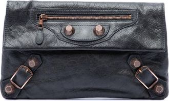 Balenciaga Pre-owned Balenciaga Lambskin Motocross Giant 21 Envelope Clutch Unisex G4FADHJG3NHW6A91