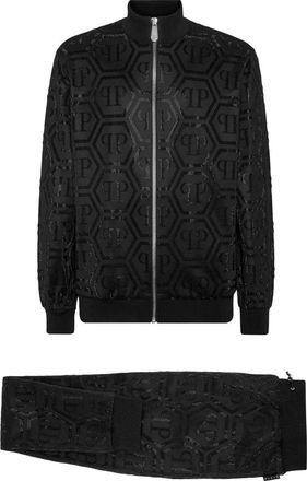 Philipp Plein Jumpsuits & Playsuits, Heren, Zwart, XL, Katoen, Jogging Set Monogram