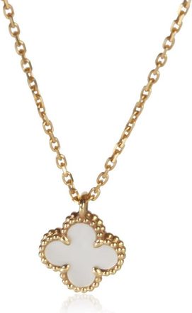 Van Cleef & Arpels Pre-Owned Van Cleef & Arpels Yellow Gold Mother Of Pearl Sweet Alhambra Pendant