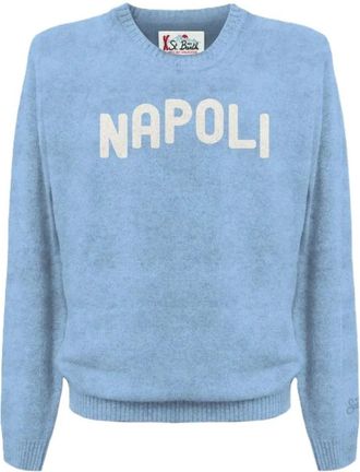 MC2 Saint Barth Heron Alpaca Napoli - Heren - Ronde hals truien - Blauw - 2XL - Truien & Vesten