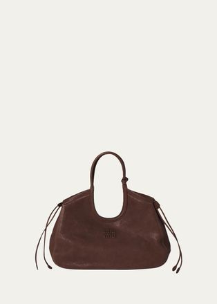 Miu Miu Ivy Leather Shopping Tote Bag