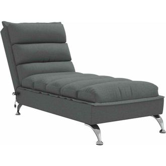 vidaXL Vidaxl - Sof&aacute; Div&aacute;n De Masaje Con Cojines Tela Gris Oscuro