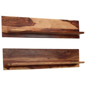 vidaXL Estantes De Pared 2 Uds Madera Maciza De Acacia 118x26x20 Cm Vidaxl