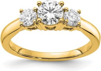 Diamond2Deal 14k Gold Lab Grown Diamond 3-Stone Band Ring 1.5Ct Clarity- VS Color- G-H