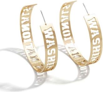 WEAR by Erin Andrews x Baublebar Washington Nationals Large Cutout Hoop Earrings in Gold at Nordstrom