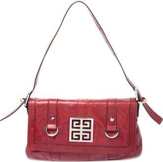 Givenchy Borsa a spalla in pelle con placca logo - Rosso
