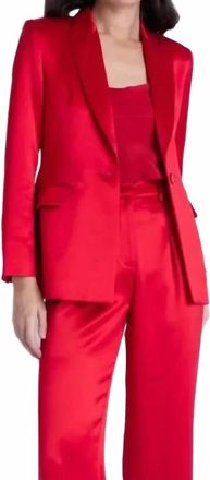 Karina Grimaldi Veronica Suede Blazer In Burgundy