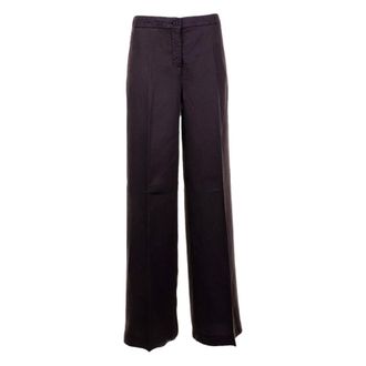 Via Masini 80 Wide Trousers, female, Brown, Size: S 80 Trousers