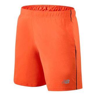 New Balance Mens Core Run 7 inch Short in Orange Polywoven, size X-Large