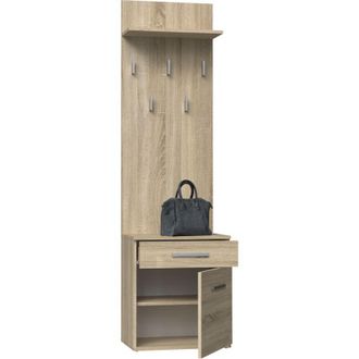 Topeshop Appendiabiti + scarpiera duo rovere sonoma 180x50x35 cm corridoio per casa per ufficio