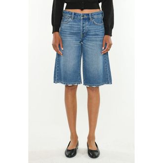 Kancan Daylin Low Slung Baggy Denim Jort Shorts in Medium Wash at Nordstrom, Size 24