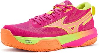Mizuno Mizuno Neo Jump Volleyball Shoes Pink Tetra/Fortune Yellow : Mens 11 - Womens 12.5 Medium, Synthetic