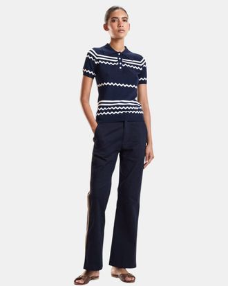 Cynthia Rowley Ziggy Cropped Knit Polo