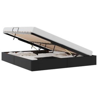 vidaXL Estructura De Cama Ottoman Negro 160 X 200 Cm Cuero Sint&eacute;tico Vidaxl