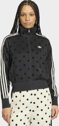 adidas Trainingsjacke ADIDAS ORIGINALS SATIN POLKA-DOTS TT TRACK, Damen, Gr. L, schwarz, Obermaterial: 95% Polyester, 5% Polyamid, Jacken Trainingsjacke