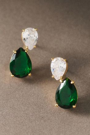 Nadri Emma Emerald Crystal Drop Earrings