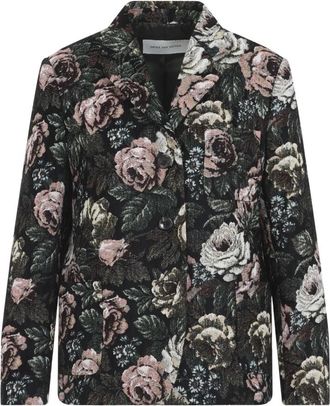 Dries Van Noten Brea Jacquard Jas - Dames - Blazers - Zwart - 2XS - Jassen