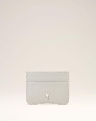 Ami Ami Paris - Grey Paris Paris zipped cowhide leather card holder Green - Size: OS - Unisex