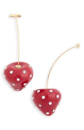 Eye Candy Los Angeles Emma CZ Strawberry Drop Earrings in Red/Gold at Nordstrom Rack