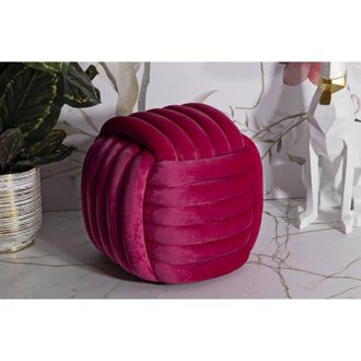 Dmora Puf Karori, Sill&oacute;n Multiusos, Banco De Cabecera, Puf Reposapi&eacute;s, 45x45 H45 Cm, Fucsia - Dmora