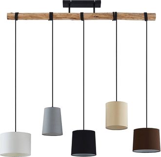 Lindby L&aacute;mpara Colgante amilia En Marr&oacute;n De Madera - Lindby