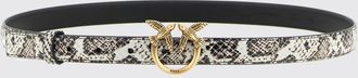 Pinko Cintura in pelle con stampa pitone e fibbia logo Love Birds