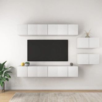 vidaXL Furniture Limited - Mobili TV 8 pz BiancFurniture Limited -in